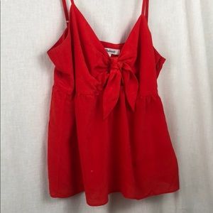 silky red tank